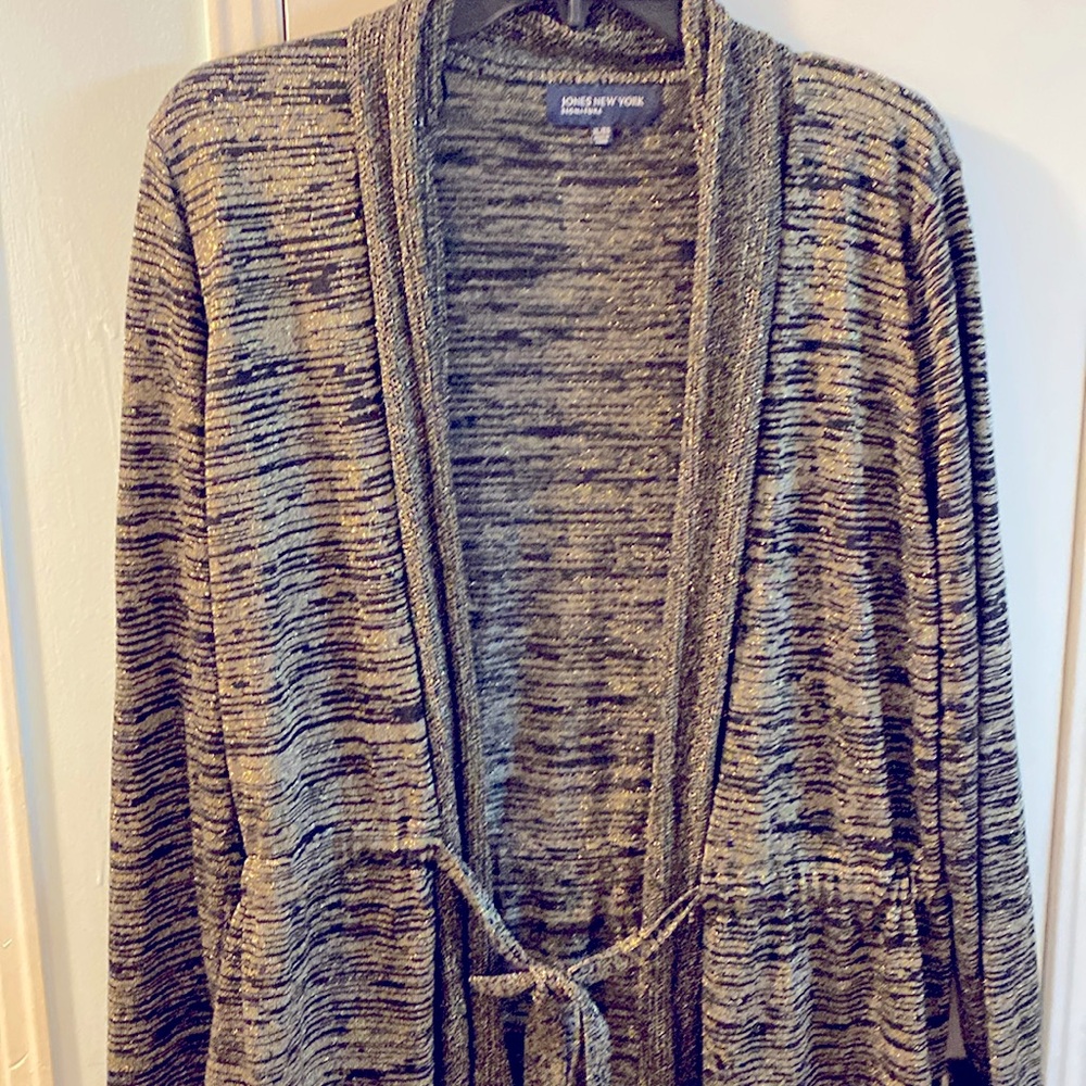 Jones, New York size, extra large metallic gold and black sweater